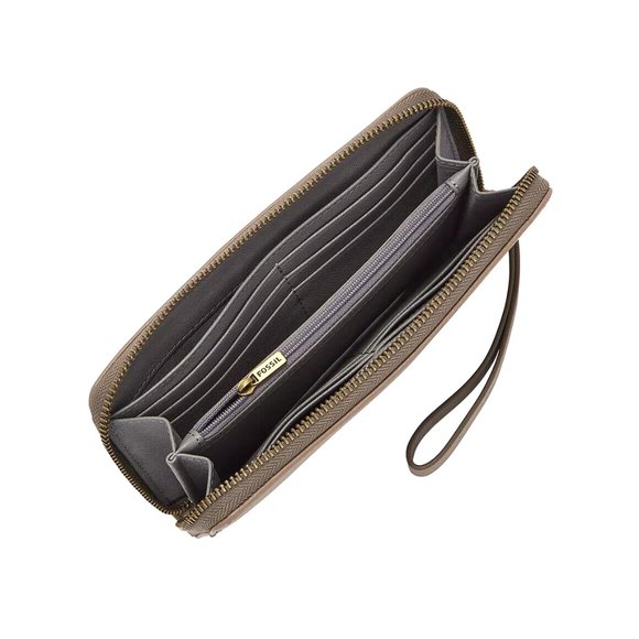 New Fossil Jori Zip Clutch wristlet RFID Wallet Vintage Khaki - Picture 3 of 4